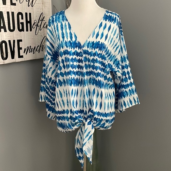 Flowy tie front boho top - Picture 1 of 6